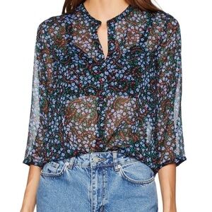 French Connection Ditsy Floral Sheer Blouse 6